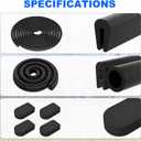 2024 Upgraded Basement Door Weather Strip Kit for Basement Door Sealers (1 x U Shaped Gasket, 1x Bulb Trim Gasket, 4 x Cap Seal Pad)