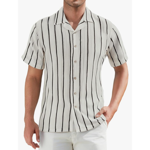 Alex Vando Mens Summer Shirts See Through Sheer Lace Casual Short Sleeve Button Down size M