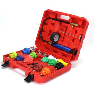 18 Pack Universal Radiator Pressure Leak Tester Kit, Automotive coolant Pressure Tester kit for Motorcycle Car Truck (Red)