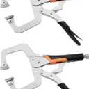 11-Inch C-Clamp Locking Pliers,Heavy Duty Vise Grip Locking Pliers With Swivel Tips for Woodworking,Welding,Home(2 Pack)