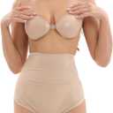 Niidor Adhesive Bra Strapless Ultra Sticky Invisible Push up Silicone Bra Multiple Colors Sizes Reusable for Backless Dress, Size A