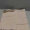 ZWJD Throw Fall Pillow Covers 20x20 Set of 2 Striped Pillow Covers with Fringe Chic Cotton Decorative Pillows Square Cushion Covers for Sofa Couch Bed Living Room Farmhouse Decor (Burnt Orange)