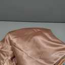 Vonty Ruffle Tablecloth Rose Gold Satin Tablecloth - 60" x 84", Silky Table Cloth Rectangle Scalloped Table Cloth Farmhouse Tables Cover Silk Tablecloths Vintage Tables Skirt for Kitchen Dining