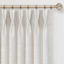 INOVADAY Memory Trained Pinch Pleated Curtains 90 Inches Long, Linen Curtains for Living Room, 2 Panel Set Pinch Pleated Drapes with Hooks, Light Filtering Window Treatment, 40" W x 90" L, Beige White