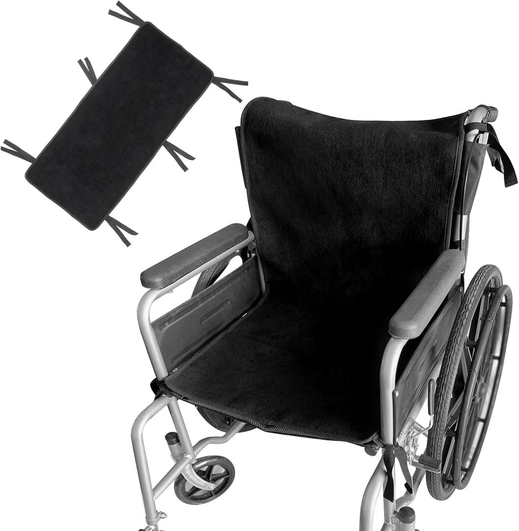 Waterproof Wheelchair Seat Cover Pads,6 Straps Reusable Seat Pads Cover with Anti-Slip Protector Washable for Elderly,Incontinence Patients,Nursery