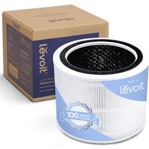 LEVOIT Core 200S-P Replacement Filter, Genuine Core 200S-RF Air Purifier Filters, Supports HEPA Sleep Mode, High-Efficiency Activated Carbon for Removal of Smoke, Odor, Allergens, Pollen, 1 Pack