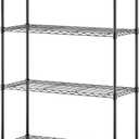 BestOffice | 4-Tier Wire Storage Shelves | 36x14x54 | Black | with Adjustable Racks | Heavy-Duty Metal Shelf, Holds Upto 1000 lbs | No-Tool Assembly | Ideal for Home & Garage Shelving