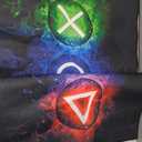 Gaming Area Rugs for Boys Cool Game Style Bedroom, Gamer Rug Boys Room Decor, Video Games Bedroom Carpet for Teens, Controller Gamepad Player Standing Throw Doormats Yoga Mat Black