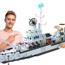 Battleship Building Set for Boys 8-14, 6-in-1 Military Boat and Ship Navy Warship Toys Model Kits Construction Birthday for Adults Men Teens Age 8-12,14+ (1456+ PCS)