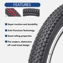 Hycline Mountain Bike Tire: 20/24/26/27.5-inch Folding Replacement High-Performance Wear-Resistant Bicycle Tires for MTB Off-Road Bike