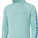 Aoluyard Men’s Sun Hoodie Fishing Shirts UPF 50+ UV Protection Long Sleeve Rash Guard Lightweight SPF Swim Running Quick Dry (Carolina with Logo, M)