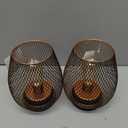 JHY DESIGN Set of 2 Metal Cage LED Lantern Battery Powered Cordless Accent Light with LED Great for Weddings Parties Patio Events for Indoors Outdoors