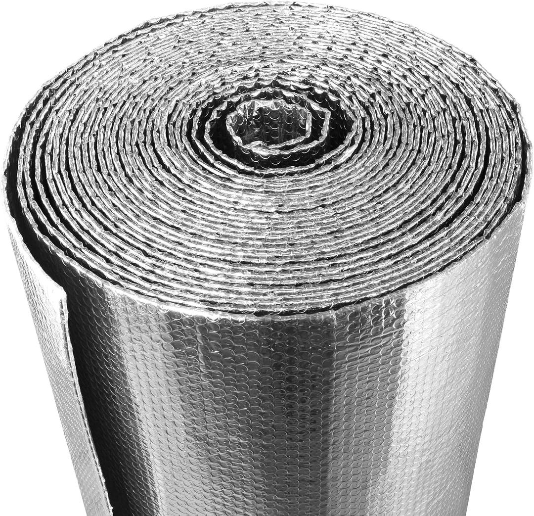 Reflective Insulation Roll,24"x 50Ft Attic Window Thermal Foil Insulation,RV Window Insulation,Bubble Core Radiant Barrier for Heat Insulation.