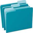 Pendaflex Colored File Folders, 100 Pack, Letter Size (8.5" x 11"), Durable Teal Folders, 3 Tabs for Easy Labeling, Colorful School, Office & Home Document Organization