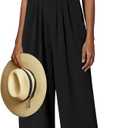 Anydoll Women's Overalls 2025 Summer Jumpsuits Casual Loose Sleeveless One Piece Adjustable Rompers With Pockets (X-Large, Black)