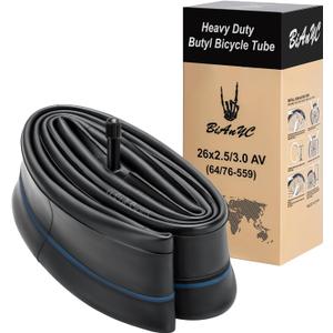 Heavy Duty 26x3.0 Bike Tube 26 Inch Bicycle Tube 26x2.50 26x2.60 26x2.70 26x2.80 26x3.0 Bike Tire Inner Tube Compatible with 26x2.5/3.0 (AV32mm) Schrader Valve Bike Inner Tube-1 PC