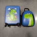 emissary Dinosaur Kids Suitcase for Boys, 18" Hardside Dinosaur Toddler Suitcase Set with Spinner Wheels and Backpack, Kids Carry on Luggage Set Rolling Travel Kid's Luggage Gifts Airline Approved