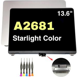 2022 Original New 13" A2681 LCD Screen for MacBook Air M2 EMC 4074 A2681 LCD Screen Replacement (Starlight)