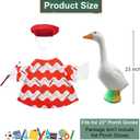 Back to School Porch Goose Outfit Classroom Goose Outfits for 23" Statue Patio Lawn Garden Decoration (Red)