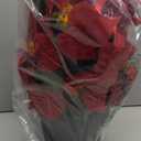 16 Artificial Poinsettias Flowers for Outdoors Red Faux Christmas Poinsettia Plant 11 Heads Winter Flowers for Front Porch Garden Yard Patio Decor