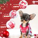 2 Pieces Dog Christmas Outfit Puppy Sweater Teacup Dog Clothes Chihuahua Clothes Reindeer Snowflake Xmas Pet Warm Winter Clothes for Extra Small Breeds Kitty Puppy Cat (X-Small)