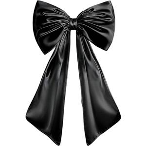 JUICYRAUL 23x35 Inch Large Black Satin Bow,Giant Ribbon Tie for Coquette Room, Xmas Tree, Birthday, Graduation, Wedding Proposal & Baby Shower Decor
