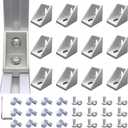12Sets 1010 Series Aluminum Extrusion Profile Connector,12pcs 1010 Corner Bracket,with 24pcs Sliding T Nuts and Screws for 1" x 1" Extruded Aluminum Rail Accessories