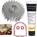 Upgrade Metal Gear W10112253 Worm Gear w/Food Grade Grease and Gasket for Whirlpool KitchenA-id Mixers Replace 4162897 AP4295669 4161531 WPW10112253