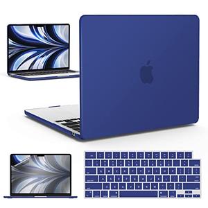 IBENZER Compatible with 2025 2024 2023 2022 MacBook Air 13 inch Case M4 A3240 M3 A3113 M2 A2681, Hardshell Case & KeyboardCover & ScreenFilm for Mac Air 13.6, Dark Blue, KK-TUBL+2