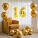 16 Inch Number 0-9 balloons, Gold Number Foil Balloons, Small Mylar Numbers Balloon Custom Digital Balloons for Birthday Aniversary Baby Shower Party Decorations Supplies