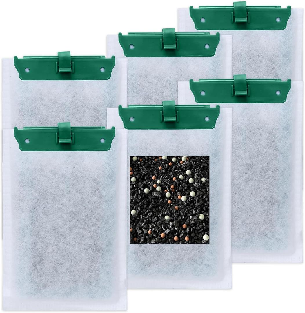 SAIERTE Large Replacement Filter Cartridges, Enhanced with Maifan Stone & Zeolite, Compatible with Whisper Bio-Bag for Whisper 20i/40i, IQ20/30/45/60, PF20/30/40/60 – Keeps Aquarium Clear, 6 PC