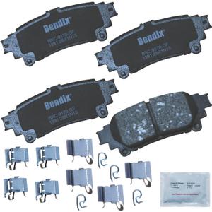 Bendix Priority1 CFC1391 Ceramic Rear Brake Pads for Select Models Lexus GS200t,GS300,GS350,GS450h,IS200t,IS250,IS300,IS350,RC200t,RC300,RC350,RX350,RX450h,Benz,Toyota Highlander,Mirai,Prius V,Sienna