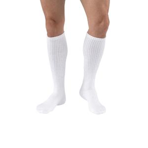 JOBST SensiFoot Diabetic Compression Socks for Men and Women 8-15 mmHg with Seamless Toe and Moisture Management - Extra Padding in Toe, Foot, and Heel Area - Knee High - Closed Toe - White, Small