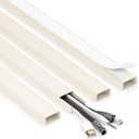 66in (4X L16.5in) Large Wire Hiders for TV on Wall for 3-4 Cords - ZhiYo PVC Cable Cover Kit with Pre-Applied Adhesive Tape, Ideal for Wall Mounted TVs Home Office, W1.2in x H0.7in Beige