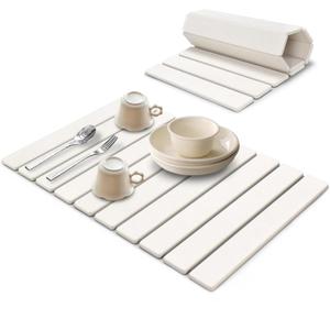 Large Stone Dish Drying Mats for Kitchen Counter, Eco - Friendly Diatomaceous Stone Mats, Non - Slip Collapsible Absorbable Stone Dish Drying Mat for Multi - Purpose, Match Any Countertop, 24"16"