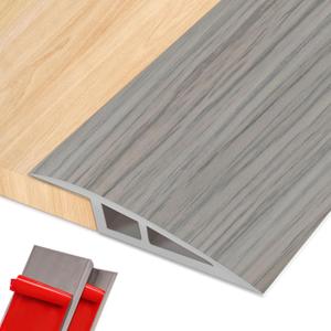Vinyl Floor Transition Strip Door Threshold Self Adhesive 36 inch, Thresholds for Doorways, Edge-Reducer Transition-Strips for Door/Floor (Wood Grain Gray)
