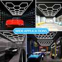 LZHOME Updated Bigger Size Hexagon LED Garage Light: Ultra-Bright Hex Ceiling Lights, Hexagon led Lights for Garage Warehouse Workshop Gym Basement