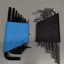 36-Piece Hex Key Allen Wrench Set with Ball End - SAE/Metric Sizes and 2 Storage Cases (Black/Blue)