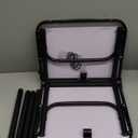 LOFTEY 2025 Reinforced Small Folding Table Portable, Small Foldable Camping Table, Heavy-Duty Mini Folding | 2 Adjustable Height | Lightweight Aluminum with Handle | 25" x 16" x 22", Black