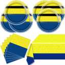 Yellow Big Eyes Cartoon Birthday Party Tableware, 20Plates and 20Napkins And Tablecovers 70 * 42inch,Yellow Cartoon Big Eyes Birthday Party Supplie