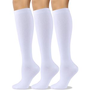 COTTON DAY Women's Soft Combed Cotton Knee High Long Calf Dress Socks Seamless Toe Black White Gray Navy Blue Brown (9-11)