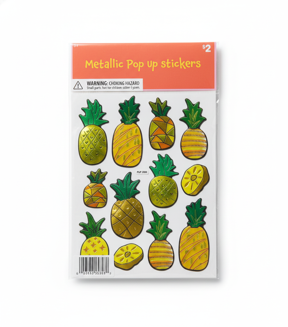 Metallic Pop Up Stickers, 11 Pack