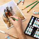 Norberg & Linden Acrylic Paint Set - Canvas and Acrylic Paint Sets for Adults, Teens, Kids - Includes 24 Vivid Colors, 3 Painting Canvas Panels, 6 Assorted Brushes & 1 Paint Knife (Multicolor)