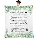 Graduation Gifts for Women Behind You All Your Memories Throw Blankets for College Student Friends 50x60 Inch Graduation Soft Warm Lightweight Party Decorative Blanket for Couch, Bed, Sofa