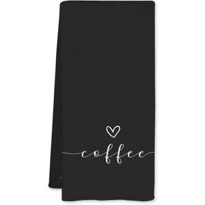 Black Coffee Decor Kitchen Towels - Gifts for Coffee Lovers, 1624 Inches