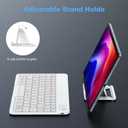 OMOTON Bluetooth Keyboard for Tablet/Android/Windows/iOS, with 7 Colors Backlight Rechargeable Wireless Keyboard Compatible with Galaxy Tab A9+/A9+ Plus/S9/S9 Plus/S9 FE, White