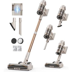 Cordless Vacuum Cleaner,80Mins/50kpa/600W Vacuum Cleaners for Home,Stick Vacuums with Self-Standing,Touch Screen,LED Headlights, Anti-Tangle,Rechargeable,Lightweight,for Carpet,Hard Floor, Pet Hair