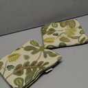 Set of 2 Jacquard Tropical Leaf Pattern Throw Pillow Covers Decorative Pillowcase 20X20 Inches,Green Cream