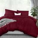 Utopia Bedding Duvet Cover Queen Size - 3 Piece with Zipper Closure - 1 Comforter Cover 90X90 Inches & 2 Pillow Shams 20X26 Inches (Burgundy) Comforter Not Included