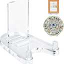 Acrylic Easel DisplayPlate Stand for DisplayAdjustable Clear Display Holder for 7" to 12" Platter, Book, Card, Frame, Picture, Artwork, Plaque ( Large-1pc 7"-12")